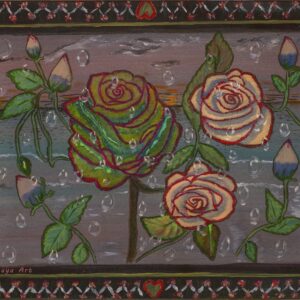 “Rose painting artwork with floral design and rich colors, healing art by High Stakes Mental Health Foundation.”